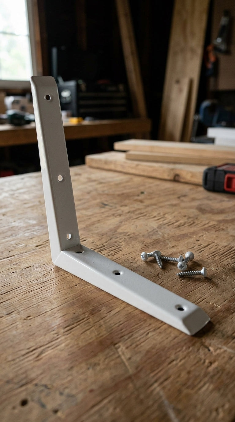 Mitred Shelf Brackets 200mm x 200mm White (Pair) NI-FIX-005-1